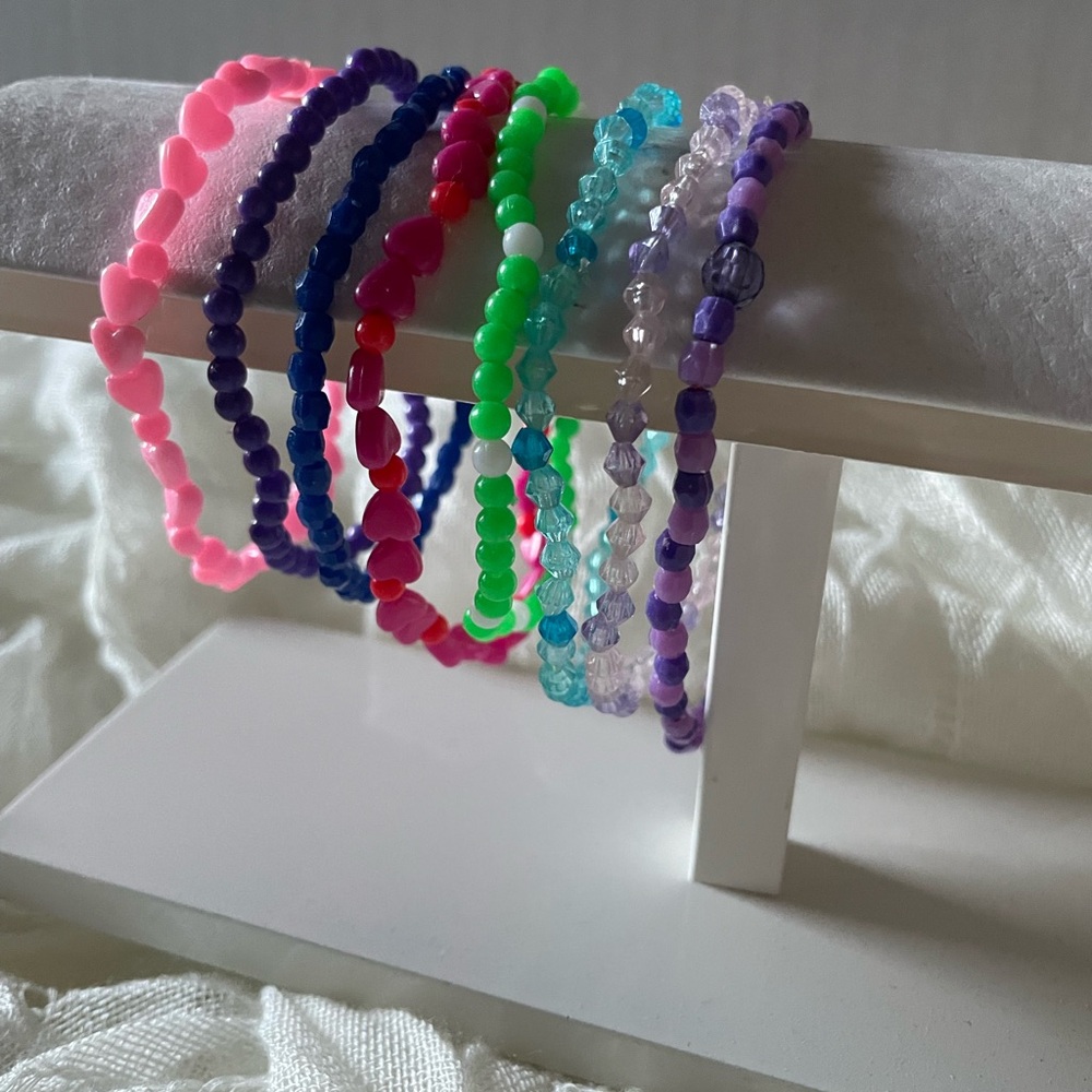 Multi stretchy strands mix colors bracelets 8 strands